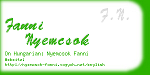fanni nyemcsok business card